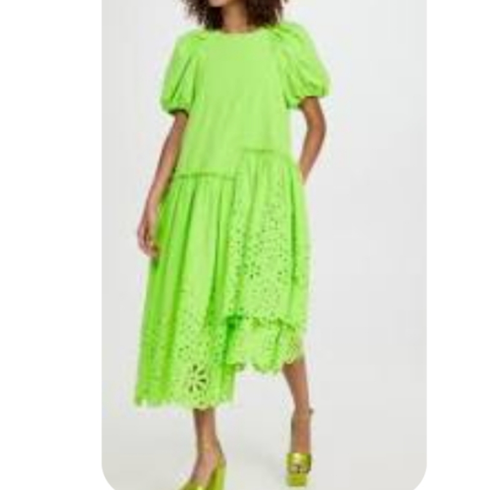RHODE Bright Green Midi Dress